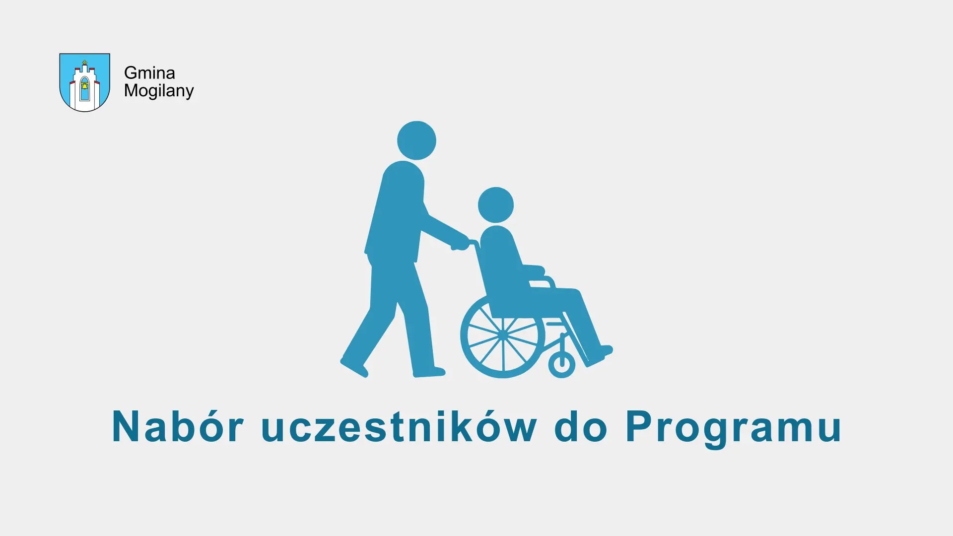 Ikona przedstawiająca osobę na wózku inwalidzkim, który pcha inna osoba